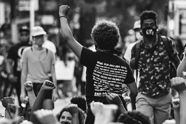 Protesters and activists holding their ground